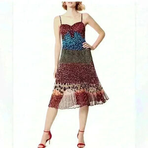 Excellent condition Karen Millen Mixed Animal Print Pleated Dress